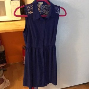 Blue button down dress